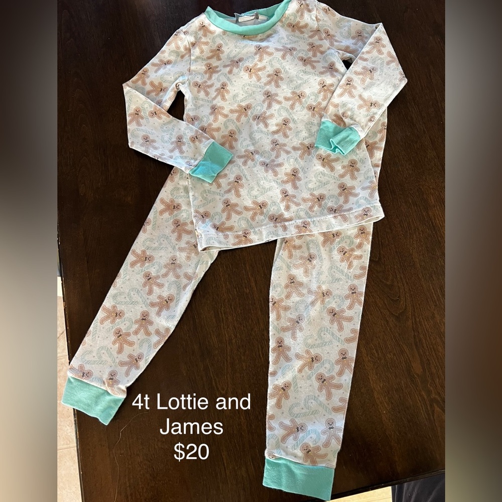 4t Lottie and James gingerbread pajama set.
